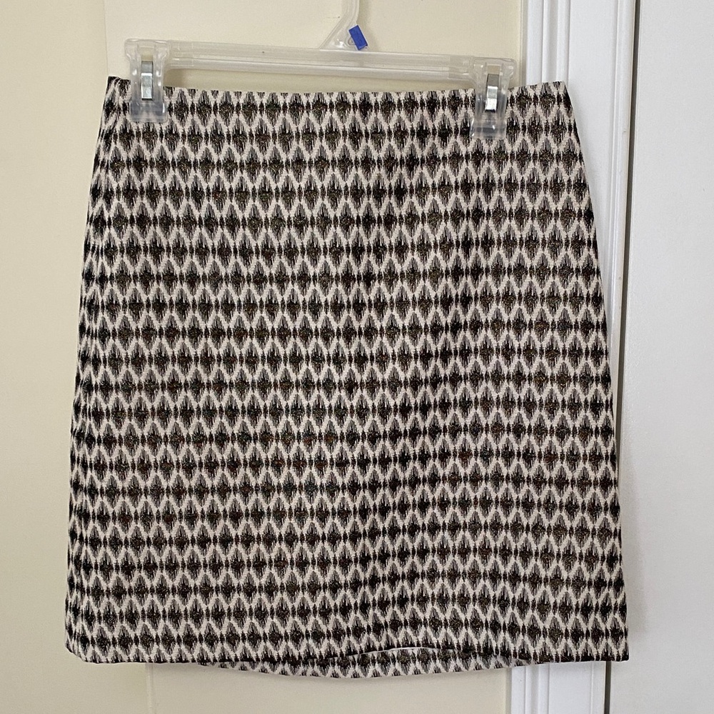 Gold & Brown Patterned Loft Skirt